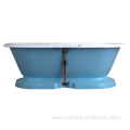 unique sky blue freestanding stone copper enamel bathtub